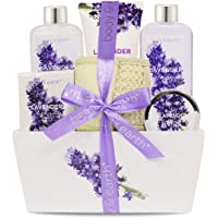 Los mejores  - Body &amp- Earth Set de Spa- Set de Regalo de Baño a Lavanda- Cesta de Spa para Mujer de 6 Piezas- Mejor Regalo para Ella